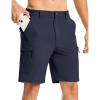 imageTBMPOY Mens Hiking Cargo Shorts 9quot Lightweight Water Resistant Quick Dry Work Shorts 6 Pockets for Travel Camping TacticalNavy