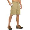 imageTBMPOY Mens Hiking Shorts with 5 Zip Pockets 9 Lightweight Outdoor Work Athletic Travel Short for Men Casual RunningKhaki