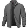 imageTBMPOY Mens Light Jackets Waterproof Bomber Work Jacket Causal Windbreaker Full Zip Golf Dress Outwear CoatsGrey02 Style