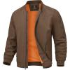 imageTBMPOY Mens Lightweight Bomber Jackets Light Track Jackets Casual Summer Windbreaker Outdoor Golf Fashion Coat for MenA2dark Coffee
