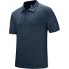 imageTBMPOY Mens Polo Shirts Short Sleeves with Pocket Lightweight Quick Dry Outdoor Casual Work Golf Sports ShirtBlue