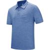 imageTBMPOY Mens Polo Shirts Short Sleeves with Pocket Lightweight Quick Dry Outdoor Casual Work Golf Sports ShirtDenim Blue