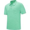imageTBMPOY Mens Polo Shirts Short Sleeves with Pocket Lightweight Quick Dry Outdoor Casual Work Golf Sports ShirtGreen