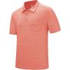 imageTBMPOY Mens Polo Shirts Short Sleeves with Pocket Lightweight Quick Dry Outdoor Casual Work Golf Sports ShirtOrange Pink