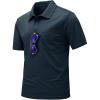 imageTBMPOY Mens Polo Shirts with Pocket Short Sleeve Quick Dry Casual Sports Outdoor Golf ShirtNavy