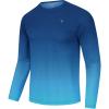 imageTBMPOY Mens Sun Protection Hiking Shirts Long Sleeve Water UPF 50 SPF UV Shirts Lightweight Fishing Hiking SwimmingLake Blue Gradient