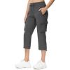 imageTBMPOY Womens Capri Pants Lightweight Quick Dry Hiking Cargo Pockets Casual Water Resistant Travel Cropped CottonDark Grey1