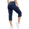 imageTBMPOY Womens Cargo Capris Lightweight Hiking Pants 6 Pockets Quick Dry Casual Outdoor Trip Loose Shorts Cropped CottonNavy