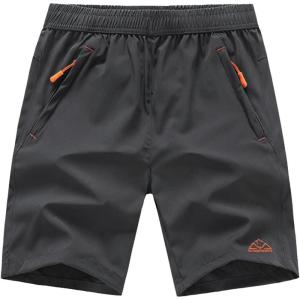 imageTBMPOY Mens 7quot Running Hiking Shorts Quick Dry Athletic Gym Outdoor Sports Workout Short 3 Zipper PocketsA1grey