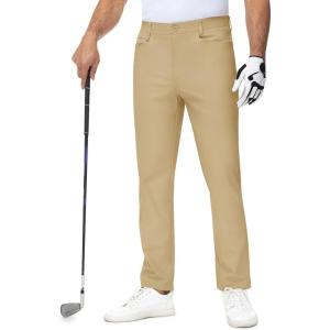 imageTBMPOY Mens Golf Pants Stretch Relaxed Fit with 5 Pockets Comfortable Lightweight Work Dress Pants Summer Casual SlacksKhaki02