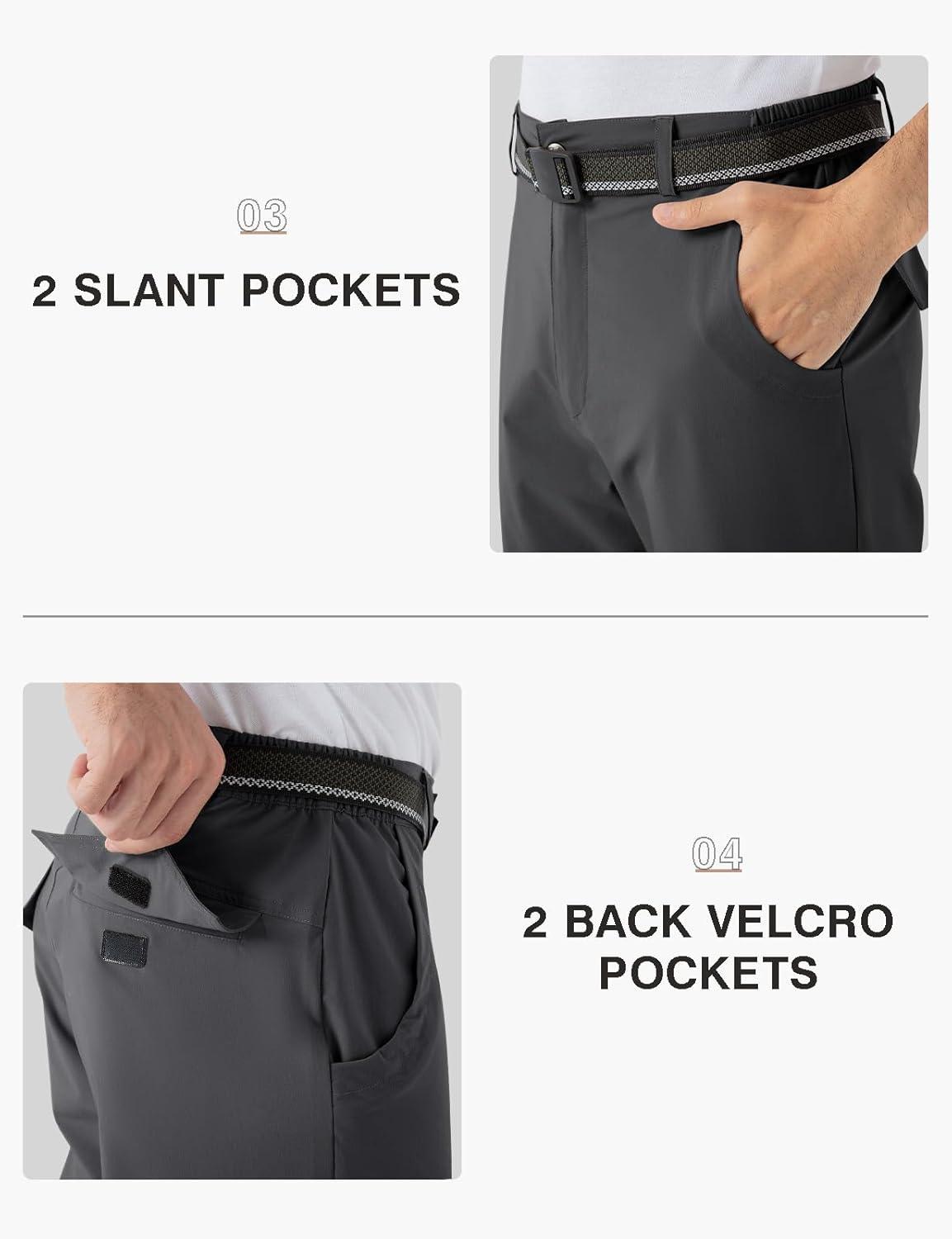 imageTBMPOY Mens Hiking Pants Lightweight 6 Cargo Pockets Quick Dry Water Resistant Outdoor Travel Work Fishing2dark Grey