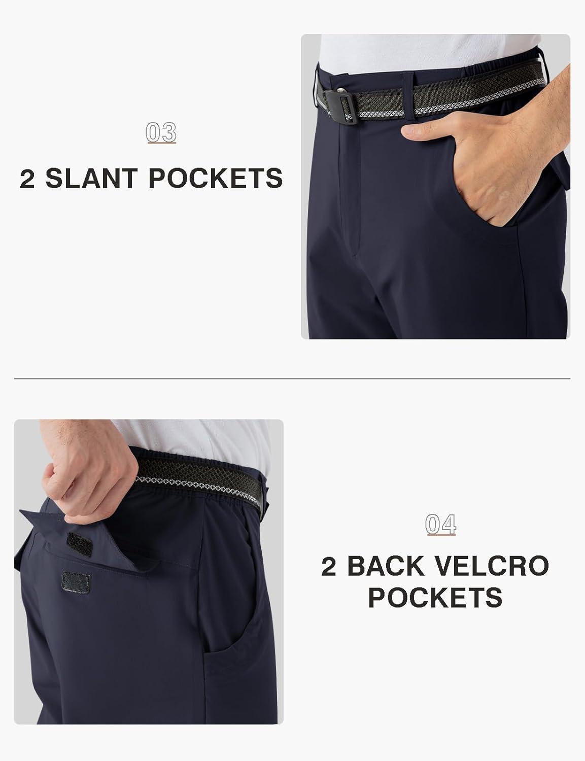 imageTBMPOY Mens Hiking Pants Lightweight 6 Cargo Pockets Quick Dry Water Resistant Outdoor Travel Work Fishing2navy