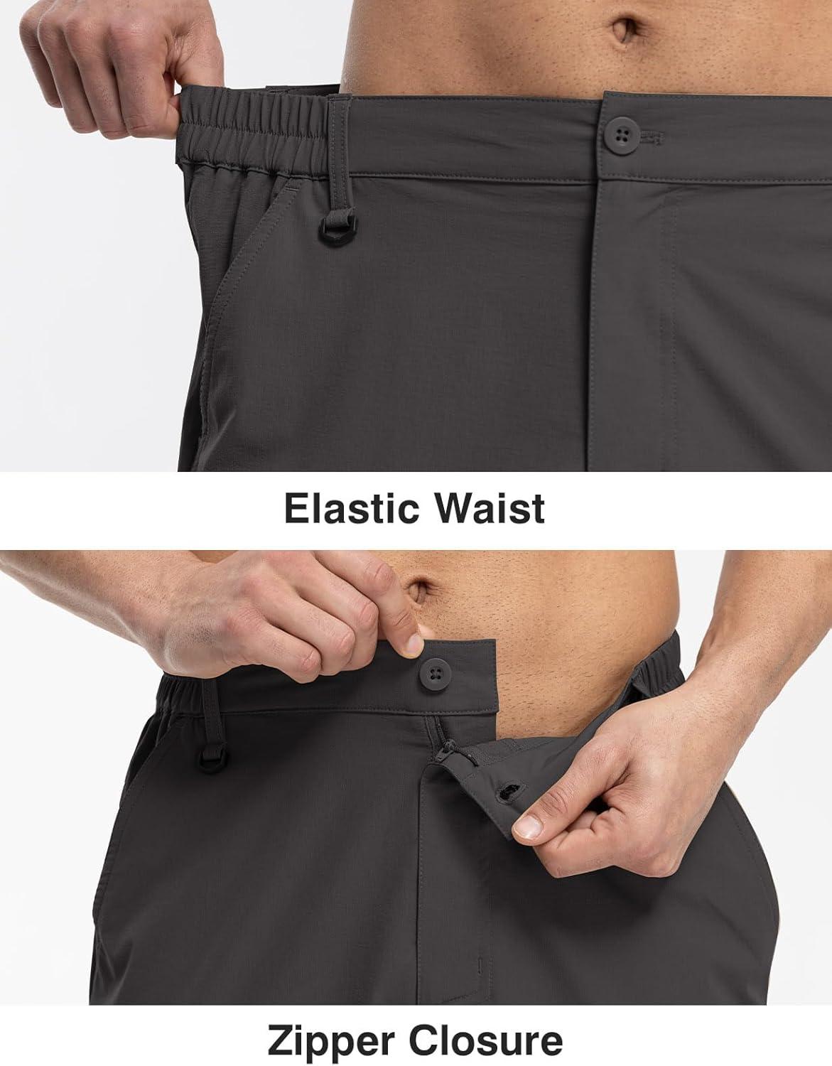 imageTBMPOY Mens Hiking Shorts Quick Dry 6 Cargo Pockets Water Resistants Stretch Shorts with PocketsDeep Gray
