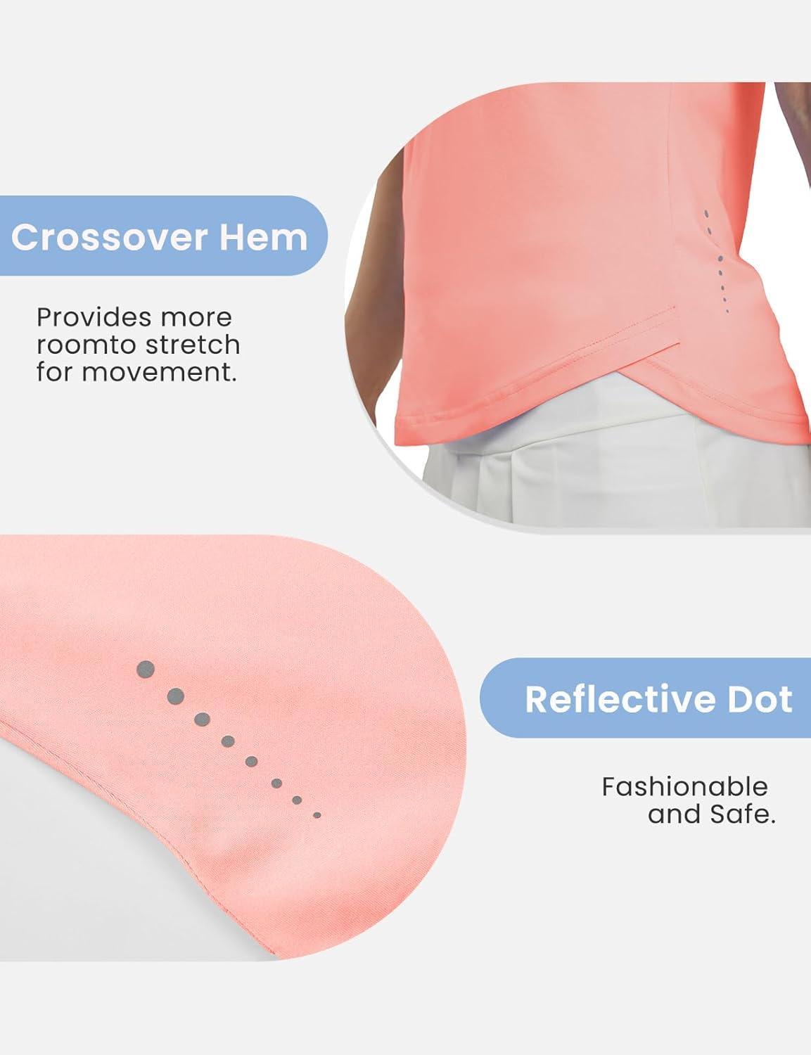 imageTBMPOY Womens Golf Shirts Sleeveless Collared Polo Tank Top UPF 50 Quick Dry Tennis VNeck Ladies SportsPink