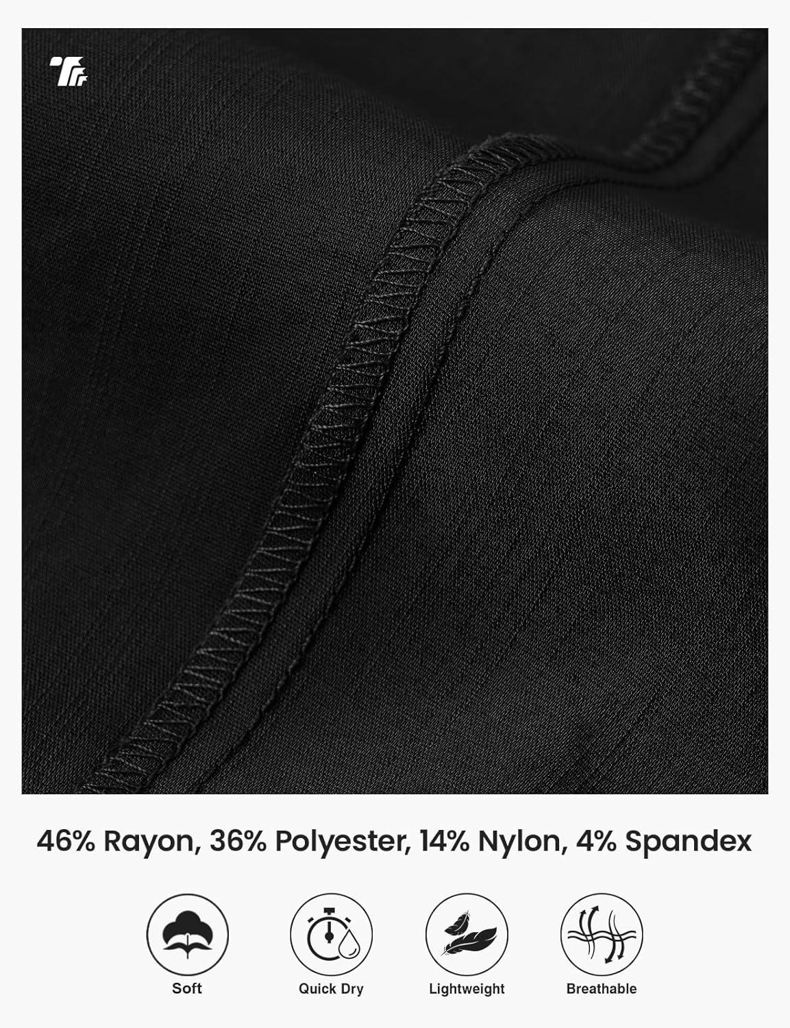 imageTBMPOY Womens Hiking Pants Quick Dry Convertible Lightweight Roll Up Cargo Pockets Travel Essentials Waterproof WorkBlack