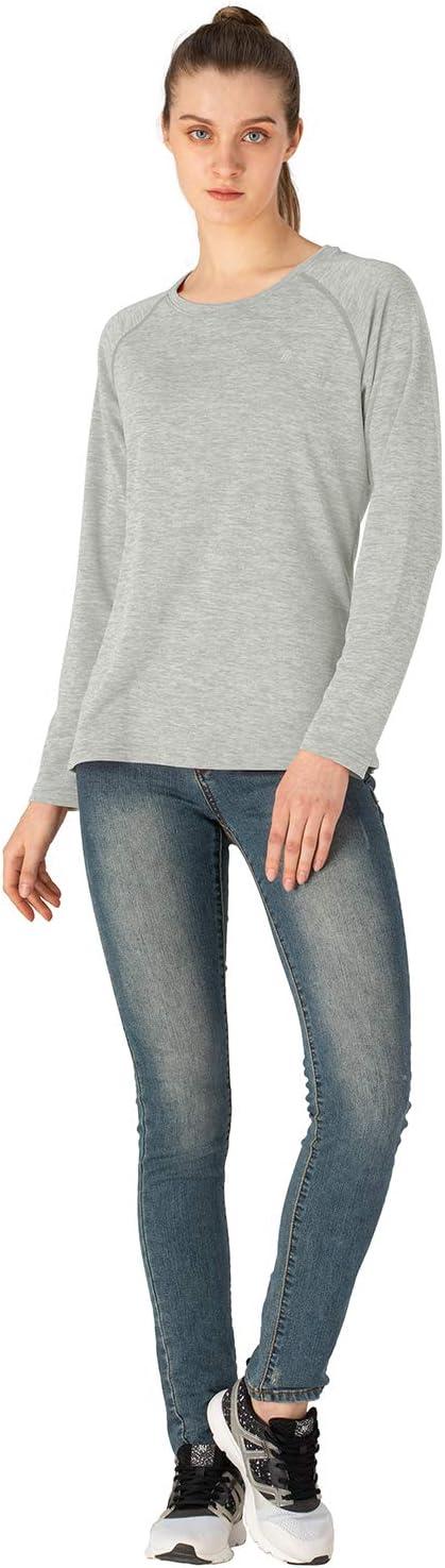 imageTBMPOY Womens UPF 50 Sun Protection Long Sleeve Shirts SPF Lightweight Hiking Running Fishing Outdoor Tops3light Grey