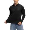 imageTBMPOY Mens Hiking Shirts 14 Zip Running Sun Protection Pullover Long Sleeve UPF 50 Lightweight Fishing Rash GuardBlack1