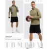 imageTBMPOY Mens Hiking Shirts 14 Zip Running Sun Protection Pullover Long Sleeve UPF 50 Lightweight Fishing Rash GuardKhaki1