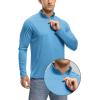 imageTBMPOY Mens Hiking Shirts 14 Zip Running Sun Protection Pullover Long Sleeve UPF 50 Lightweight Fishing Rash GuardMedium Blue1