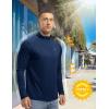 imageTBMPOY Mens Hiking Shirts 14 Zip Running Sun Protection Pullover Long Sleeve UPF 50 Lightweight Fishing Rash GuardNavy1