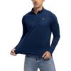 imageTBMPOY Mens Hiking Shirts 14 Zip Running Sun Protection Pullover Long Sleeve UPF 50 Lightweight Fishing Rash GuardNavy1
