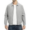 imageTBMPOY Mens Lightweight Jackets Casual Stylish Windbreakers for Men Light Track Jacket Laydown Collar Fall Golf CoatsLight Grey