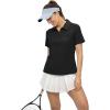 imageTBMPOY Womens Golf Polo Shirts Short Sleeve UPF 50 Dry Fit Athletic Tennis TShirts Zip Up Athletic Sports ShirtBlack