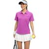 imageTBMPOY Womens Golf Polo Shirts Short Sleeve UPF 50 Dry Fit Athletic Tennis TShirts Zip Up Athletic Sports ShirtDeep Rose