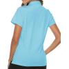 imageTBMPOY Womens Golf Polo Short Sleeve Shirts Lightweight Moisture Wicking Collared T Shirt Quick Dry 4ButtonD18water Blue