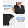 imageTBMPOY Womens Golf Shirts Sleeveless Collared Polo Tank Top UPF 50 Quick Dry Tennis VNeck Ladies SportsBlack