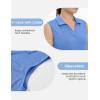 imageTBMPOY Womens Golf Shirts Sleeveless Collared Polo Tank Top UPF 50 Quick Dry Tennis VNeck Ladies SportsDark Blue