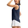 imageTBMPOY Womens Golf Shirts Sleeveless Collared Polo Tank Top UPF 50 Quick Dry Tennis VNeck Ladies SportsNavy Blue