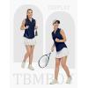 imageTBMPOY Womens Golf Shirts Sleeveless Collared Polo Tank Top UPF 50 Quick Dry Tennis VNeck Ladies SportsNavy Blue
