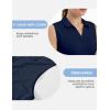 imageTBMPOY Womens Golf Shirts Sleeveless Collared Polo Tank Top UPF 50 Quick Dry Tennis VNeck Ladies SportsNavy Blue