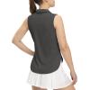 imageTBMPOY Womens Golf Sleeveless Polo Collared Tennis Tank Tops Shirts UPF 50 Sun Protection Quick Dry AthleticDeep Gray