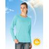 imageTBMPOY Womens UPF 50 Sun Protection Long Sleeve Shirts SPF Lightweight Hiking Running Fishing Outdoor Tops5light Blue