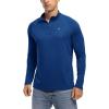 imageTBMPOY Mens Hiking Shirts 14 Zip Running Sun Protection Pullover Long Sleeve UPF 50 Lightweight Fishing Rash GuardDark Blue1