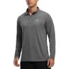 imageTBMPOY Mens Hiking Shirts 14 Zip Running Sun Protection Pullover Long Sleeve UPF 50 Lightweight Fishing Rash GuardDark Grey
