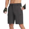 imageTBMPOY Mens Hiking Shorts Quick Dry 6 Cargo Pockets Water Resistants Stretch Shorts with PocketsDeep Gray