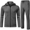 imageTBMPOY Mens Hooded Tracksuits Sweatsuits 2 Piece Sets Jogging Track Sweat Suit Workout Gym Warm Up Outfits with HoodieDark Gray