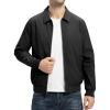 imageTBMPOY Mens Lightweight Jackets Casual Stylish Windbreakers for Men Light Track Jacket Laydown Collar Fall Golf CoatsBlack