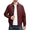 imageTBMPOY Mens Lightweight Jackets Casual Stylish Windbreakers for Men Light Track Jacket Laydown Collar Fall Golf CoatsWine Red