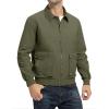 imageTBMPOY Mens Work Jackets Cotton Fall Coats Full Zip Warm Windbreaker Spring Collar Jacket Casual Work OutwearGreenlight