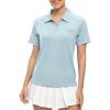 imageTBMPOY Womens Golf Polo Shirts Short Sleeve UPF 50 Dry Fit Athletic Tennis TShirts Zip Up Athletic Sports ShirtLight Grey