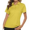 imageTBMPOY Womens Golf Polo Short Sleeve Shirts Lightweight Moisture Wicking Collared T Shirt Quick Dry 4ButtonD28lemon Yellow