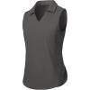 imageTBMPOY Womens Golf Sleeveless Polo Collared Tennis Tank Tops Shirts UPF 50 Sun Protection Quick Dry AthleticDeep Gray