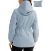 imageTBMPOY Womens Lightweight Rain Long Jackets Packable with Hooded Outdoor Hiking Waterproof Windbreaker Raincoats TravelLight Blue