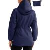 imageTBMPOY Womens Lightweight Rain Long Jackets Packable with Hooded Outdoor Hiking Waterproof Windbreaker Raincoats TravelNavy Blue