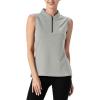 imageTBMPOY Womens Sleeveless Golf Polo Shirts UPF 50 Tennis Tank Tops Quick Dry Zip Up6light Grey