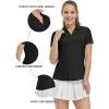 imageTBMPOY Womens Golf Polo Shirts Short Sleeve VNeck Tennis Shirts Quick Dry UPF 50 Sun Protection Collared ShirtBlack